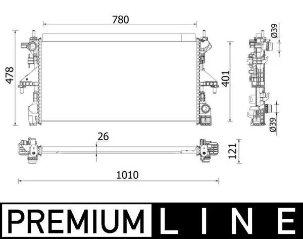 Kühler, Motorkühlung MAHLE CR 933 000P