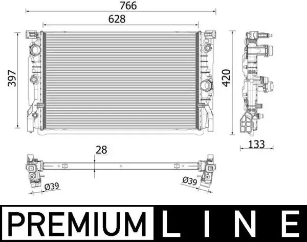 Kühler, Motorkühlung MAHLE CR 2223 000P