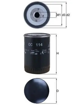 Ölfilter MAHLE OC 114