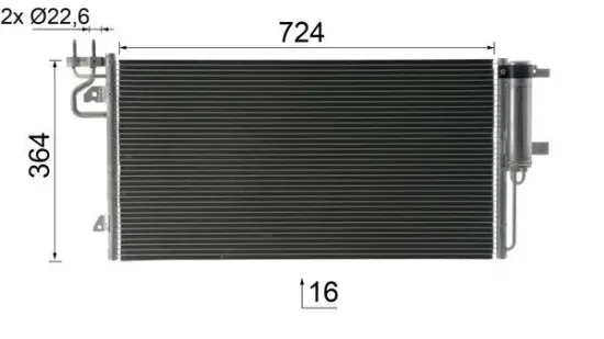 Kondensator, Klimaanlage MAHLE AC 103 000P Bild Kondensator, Klimaanlage MAHLE AC 103 000P