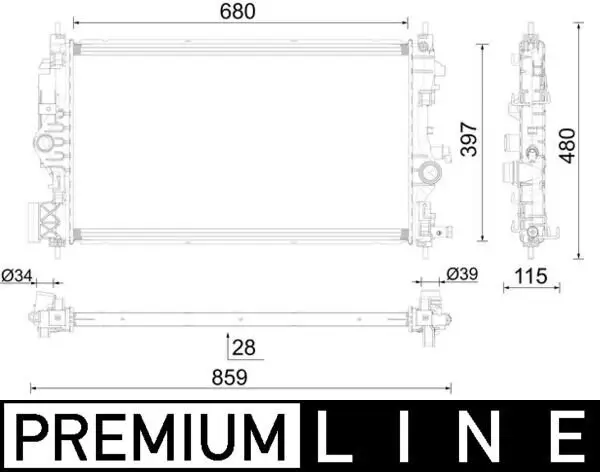 Kühler, Motorkühlung MAHLE CR 1697 000P