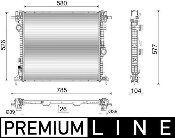 Kühler, Motorkühlung MAHLE CR 2587 000P