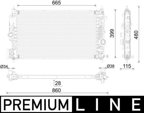 Kühler, Motorkühlung MAHLE CR 2592 000P Bild Kühler, Motorkühlung MAHLE CR 2592 000P