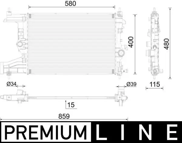 Kühler, Motorkühlung MAHLE CR 2595 000P