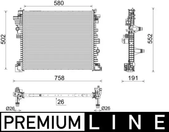 Kühler, Motorkühlung MAHLE CR 2598 000P Bild Kühler, Motorkühlung MAHLE CR 2598 000P