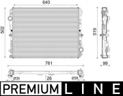 Kühler, Motorkühlung MAHLE CR 2604 000P