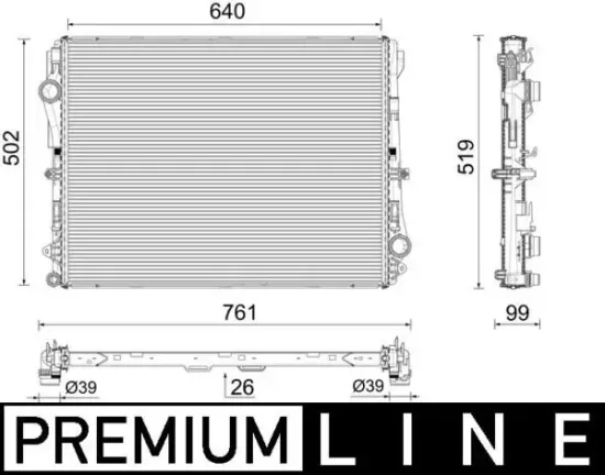 Kühler, Motorkühlung MAHLE CR 2604 000P Bild Kühler, Motorkühlung MAHLE CR 2604 000P