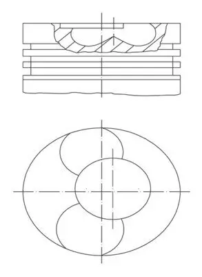 Kolben für Zylinder 3-4 MAHLE 028 PI 00113 000