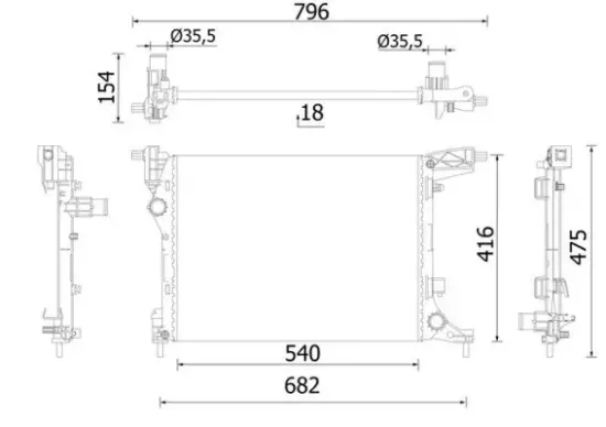 Kühler, Motorkühlung MAHLE CR 2420 000S Bild Kühler, Motorkühlung MAHLE CR 2420 000S