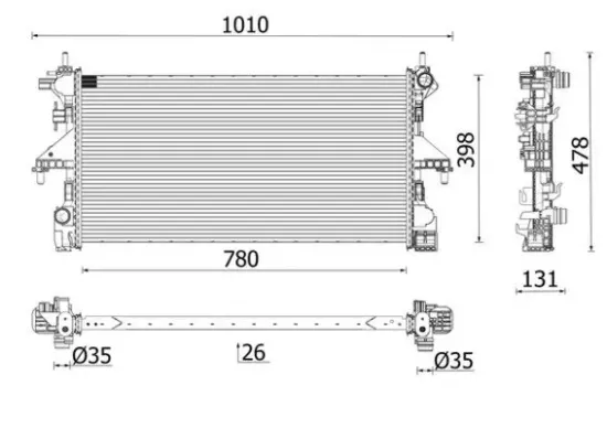 Kühler, Motorkühlung MAHLE CR 2631 000P Bild Kühler, Motorkühlung MAHLE CR 2631 000P