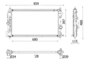 Kühler, Motorkühlung MAHLE CR 2633 000P