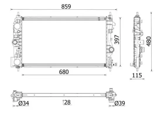 Kühler, Motorkühlung MAHLE CR 2633 000P Bild Kühler, Motorkühlung MAHLE CR 2633 000P