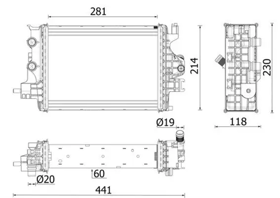 Kühler, Motorkühlung MAHLE CR 2634 000P