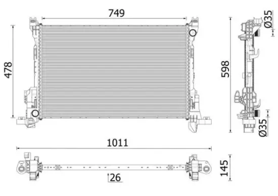 Kühler, Motorkühlung MAHLE CR 2637 000P Bild Kühler, Motorkühlung MAHLE CR 2637 000P