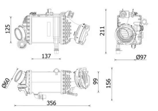 Ladeluftkühler rechts MAHLE CI 659 000P Bild Ladeluftkühler rechts MAHLE CI 659 000P
