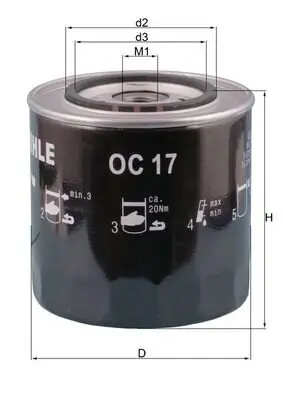 Ölfilter MAHLE OC 17 Bild Ölfilter MAHLE OC 17