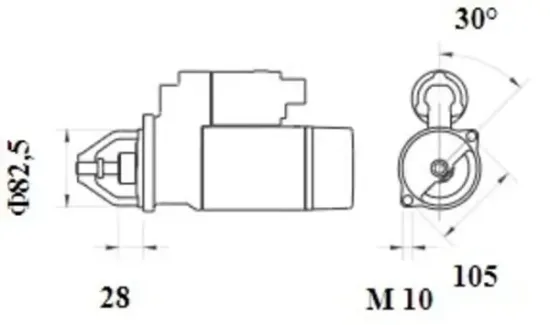 Starter 12 V 2,2 kW MAHLE MS 1075 Bild Starter 12 V 2,2 kW MAHLE MS 1075