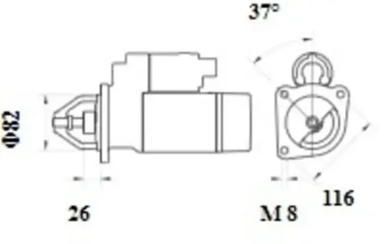 Starter 12 V 2,5 kW MAHLE MS 1084 Bild Starter 12 V 2,5 kW MAHLE MS 1084