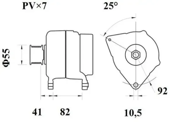 Generator 14 V MAHLE MG 1076 Bild Generator 14 V MAHLE MG 1076
