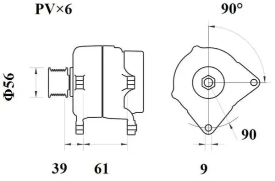 Generator 14 V MAHLE MG 1089 Bild Generator 14 V MAHLE MG 1089