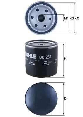 Ölfilter MAHLE OC 232 Bild Ölfilter MAHLE OC 232