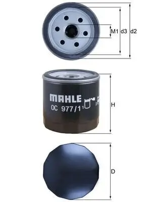 Ölfilter MAHLE OC 977/1 Bild Ölfilter MAHLE OC 977/1