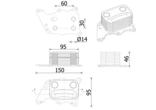 Ölkühler, Motoröl MAHLE CLC 278 000S Bild Ölkühler, Motoröl MAHLE CLC 278 000S