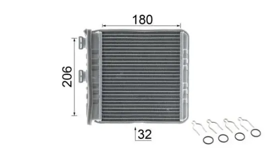 Wärmetauscher, Innenraumheizung MAHLE AH 76 000P Bild Wärmetauscher, Innenraumheizung MAHLE AH 76 000P