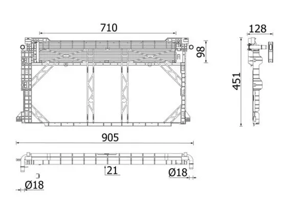 Kühler, Motorkühlung MAHLE CR 2668 000P