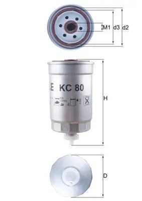 Kraftstofffilter MAHLE KC 80 Bild Kraftstofffilter MAHLE KC 80