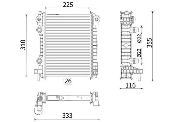 Kühler, Motorkühlung MAHLE CR 2707 000P