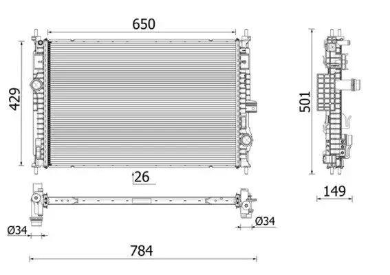 Kühler, Motorkühlung MAHLE CR 2710 000P