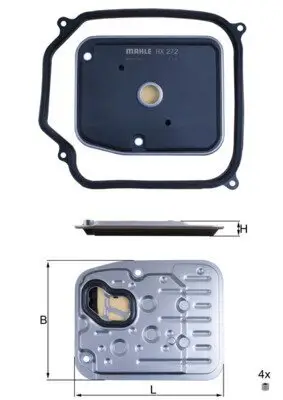 Hydraulikfilter, Automatikgetriebe MAHLE HX 272D1 Bild Hydraulikfilter, Automatikgetriebe MAHLE HX 272D1