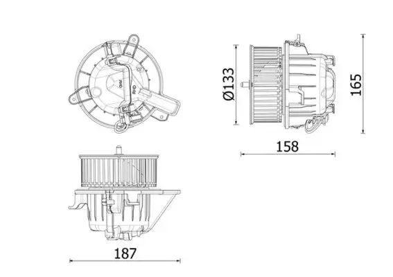 Innenraumgebläse 12 V MAHLE AB 331 000P