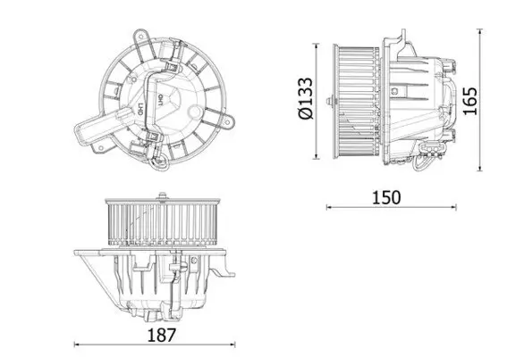 Innenraumgebläse 12 V MAHLE AB 332 000P