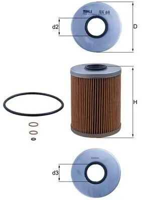 Ölfilter MAHLE OX 68D Bild Ölfilter MAHLE OX 68D