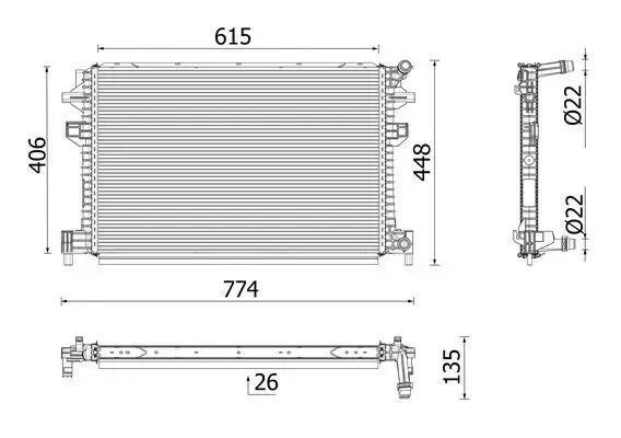 Kühler, Motorkühlung MAHLE CR 959 001P