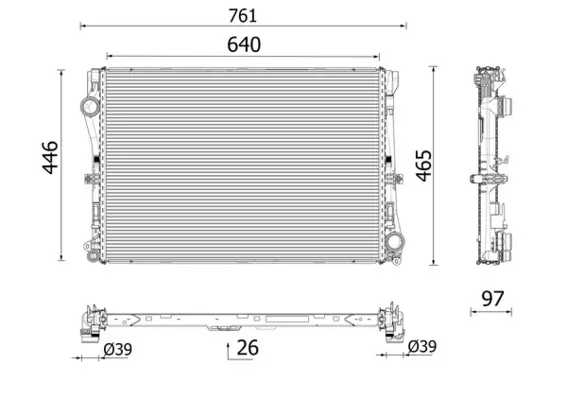 Kühler, Motorkühlung MAHLE CR 2640 001P