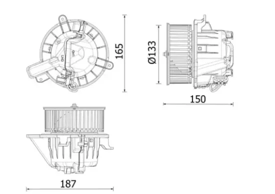 Innenraumgebläse 12 V MAHLE AB 325 000P Bild Innenraumgebläse 12 V MAHLE AB 325 000P