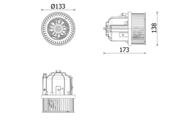 Innenraumgebläse 12 V vorne MAHLE AB 337 000P