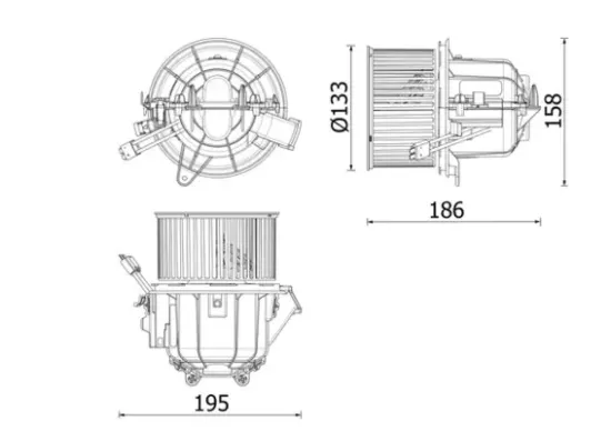 Innenraumgebläse 13 V vorne MAHLE AB 341 000P Bild Innenraumgebläse 13 V vorne MAHLE AB 341 000P