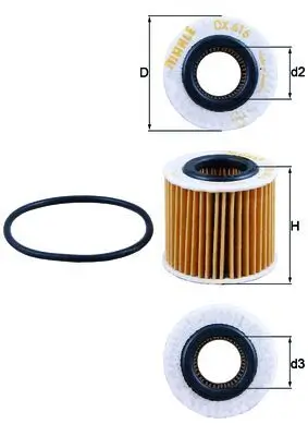Ölfilter MAHLE OX 416D1