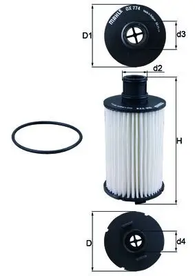 Ölfilter MAHLE OX 774D
