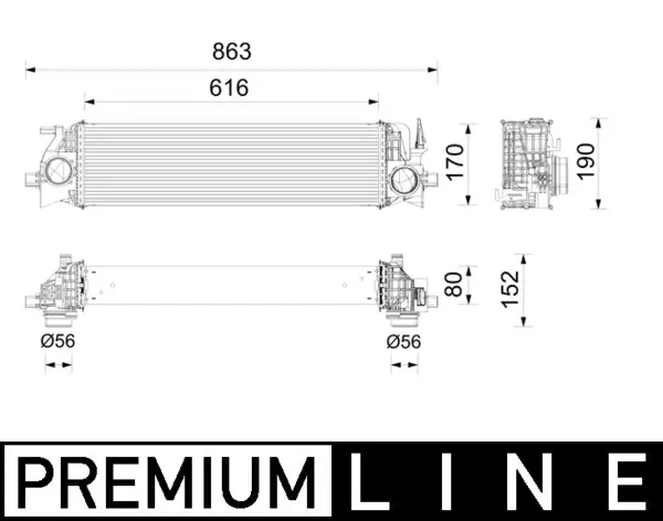 Ladeluftkühler MAHLE CI 736 000P