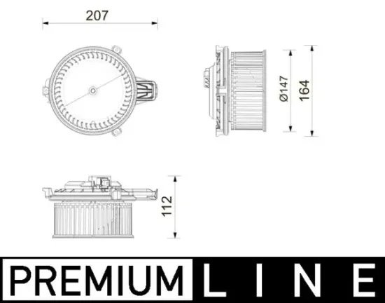 Innenraumgebläse 16 V MAHLE AB 443 000P Bild Innenraumgebläse 16 V MAHLE AB 443 000P