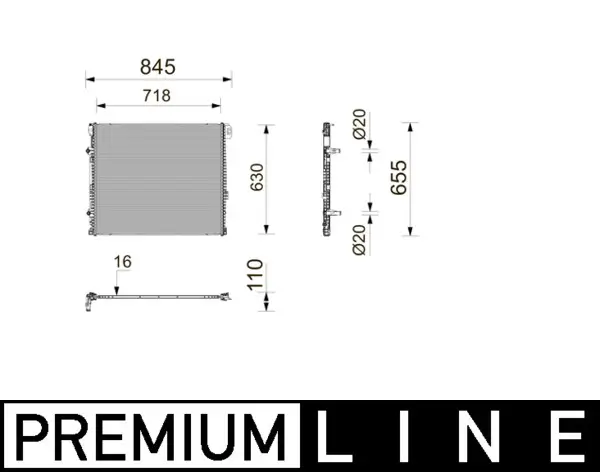 Kühler, Motorkühlung MAHLE CR 2803 000P