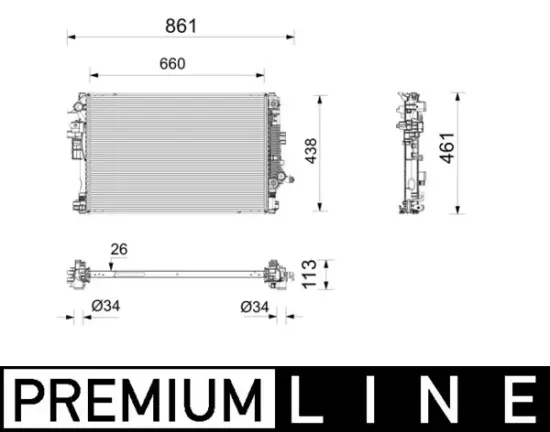 Kühler, Motorkühlung MAHLE CR 2808 000P Bild Kühler, Motorkühlung MAHLE CR 2808 000P