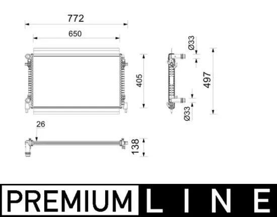 Kühler, Motorkühlung MAHLE CR 2801 000P Bild Kühler, Motorkühlung MAHLE CR 2801 000P