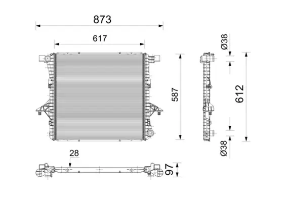 Kühler, Motorkühlung MAHLE CR 2814 000P