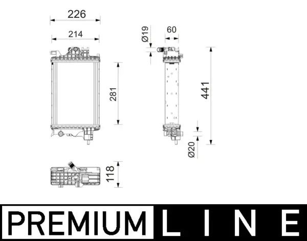 Kühler, Motorkühlung MAHLE CR 2804 000P